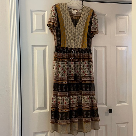 NWT One September Provençal boho midi dress, sz M - Picture 3 of 8